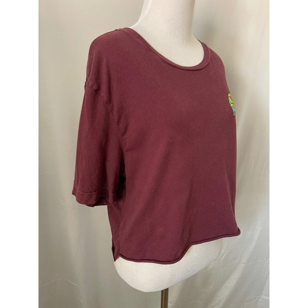 Scooby-Doo Burgundy Short Sleeve Crop Graphic Tee - Picture 6 of 7